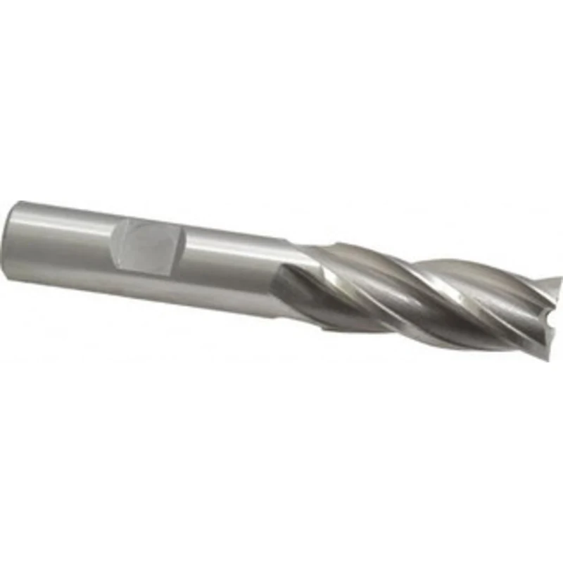 OSG 14mm, 1-3/8 LOC, 1/2 Shank Diam, 3-3/8 OAL, 4 Flute, Cobalt Square End Mill Single End, Uncoated, Spiral Flute, 3...